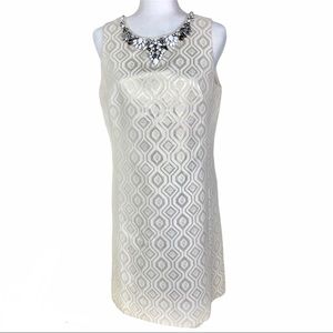 WHBM Embellished Metallic Dress Shift Dress Sz 8